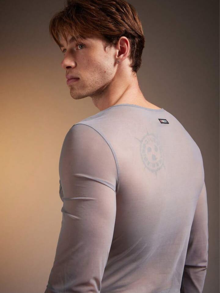 Men's Sheer Mesh Crew Neck Sleeve Tees